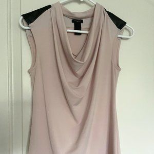 Pale Pink & Black Leather Top